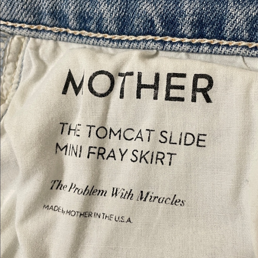 Mother Tomcat Slide Mini Fray Jean Skirt size 29 - Picture 12 of 12